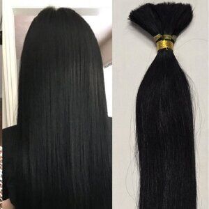 20″ 100 grams,10 Bundles, Human V-Light Bulk Hair Extensions (Loose hair) #1